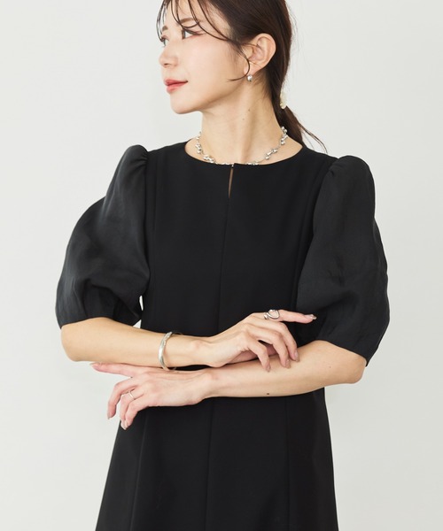 Sirin(シリン)の「ボリューム袖シアーワンピース【2サイズ展開】(ワンピース・レディース・ベージュ/ブラック・XS/S)」の8枚目の写真
