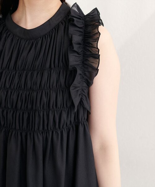 natural couture(ナチュラルクチュール)の「バックリボンノースリチュニック(シャツ/ブラウス・レディース・ブラック/サックスブルー/アイボリー/ミント/ラベンダー・FREE)」の22枚目の写真
