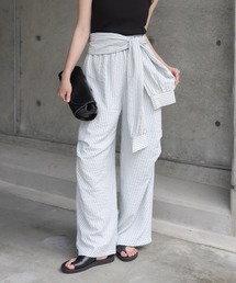 【選べるサイズ展開】ウエスト巻きサイドタックパンツ