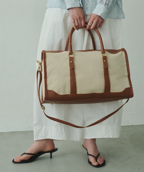 Plumel（プルメル）の「Leather Bi-color Boston Bag / レザーバイカラーボストンバッグ（ボストンバッグ・レディース・ブラウン/ブラック・FREE）」の10枚目の写真