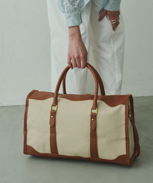 Plumel（プルメル）の「Leather Bi-color Boston Bag / レザーバイカラーボストンバッグ（ボストンバッグ・レディース・ブラウン/ブラック・FREE）」の11枚目の写真