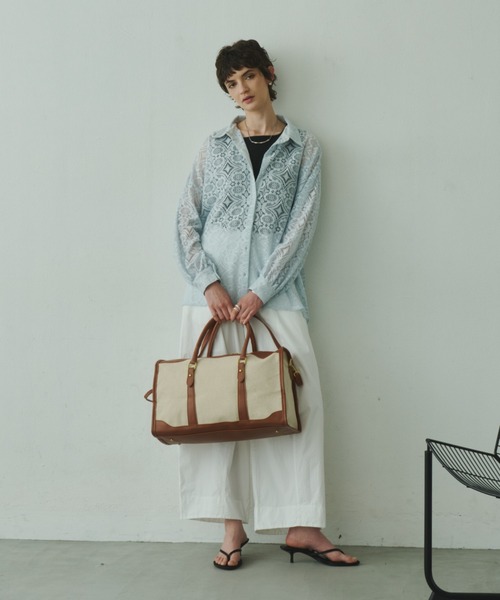 Plumel（プルメル）の「Leather Bi-color Boston Bag / レザーバイカラーボストンバッグ（ボストンバッグ・レディース・ブラウン/ブラック・FREE）」の12枚目の写真