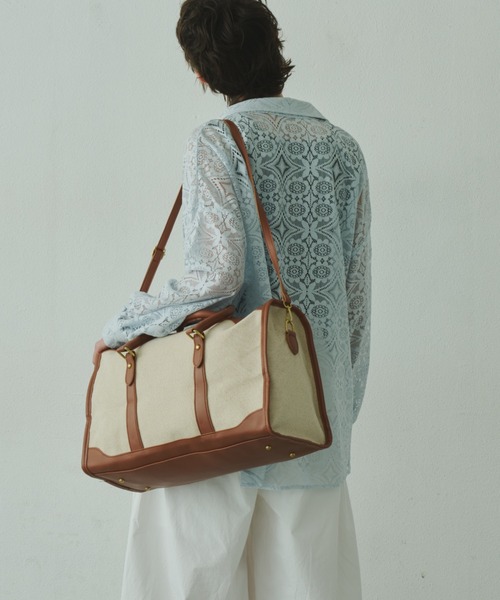 Plumel（プルメル）の「Leather Bi-color Boston Bag / レザーバイカラーボストンバッグ（ボストンバッグ・レディース・ブラウン/ブラック・FREE）」の9枚目の写真