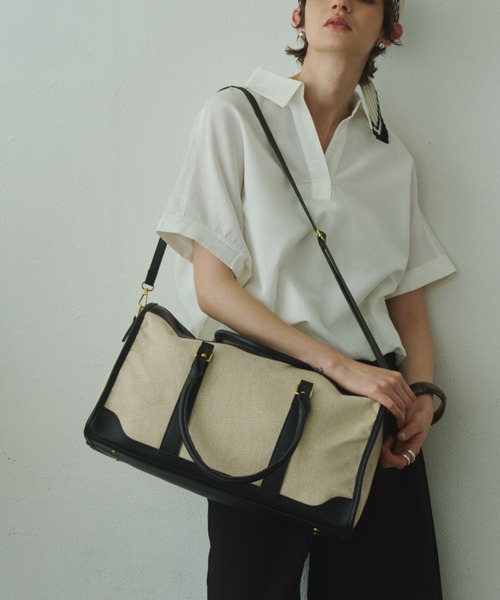 Plumel（プルメル）の「Leather Bi-color Boston Bag / レザーバイカラーボストンバッグ（ボストンバッグ・レディース・ブラウン/ブラック・FREE）」の16枚目の写真