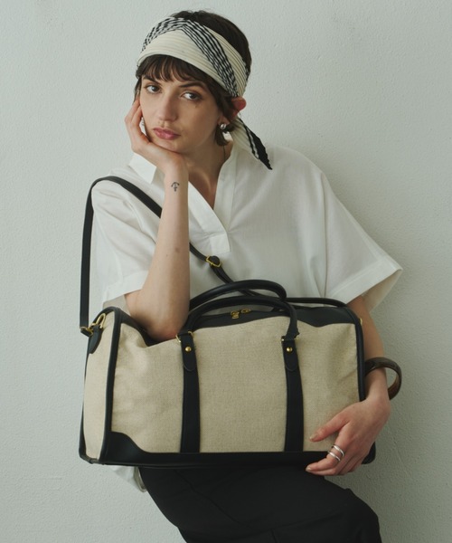 Plumel（プルメル）の「Leather Bi-color Boston Bag / レザーバイカラーボストンバッグ（ボストンバッグ・レディース・ブラウン/ブラック・FREE）」の17枚目の写真