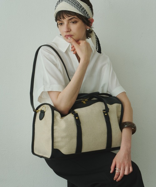 Plumel（プルメル）の「Leather Bi-color Boston Bag / レザーバイカラーボストンバッグ（ボストンバッグ・レディース・ブラウン/ブラック・FREE）」の18枚目の写真