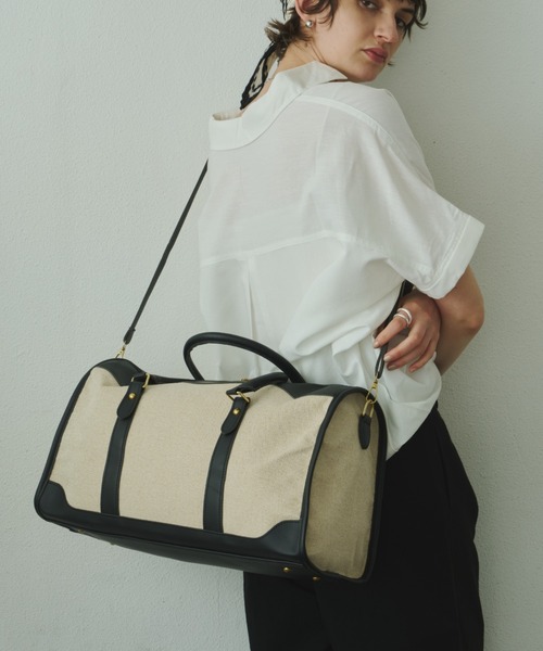 Plumel（プルメル）の「Leather Bi-color Boston Bag / レザーバイカラーボストンバッグ（ボストンバッグ・レディース・ブラウン/ブラック・FREE）」の19枚目の写真