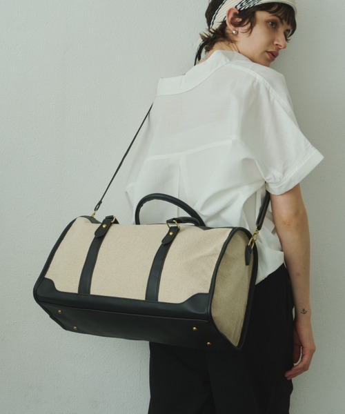 Plumel（プルメル）の「Leather Bi-color Boston Bag / レザーバイカラーボストンバッグ（ボストンバッグ・レディース・ブラウン/ブラック・FREE）」の20枚目の写真
