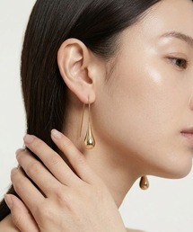 金属アレルギー対応 ステンレス　しずくフォルムロングアメリカンピアス