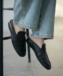 square toe gathered loafers /スクエアトゥギャザーローファー