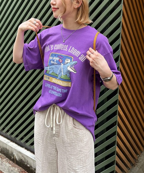 DOUBLE NAME(ダブルネーム)の「Dino.Figure Collector TEE(Tシャツ/カットソー・レディース・ブラック/パープル/オフホワイト・FREE)」の8枚目の写真