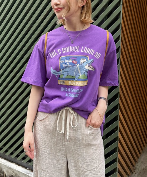 DOUBLE NAME(ダブルネーム)の「Dino.Figure Collector TEE(Tシャツ/カットソー・レディース・ブラック/パープル/オフホワイト・FREE)」の10枚目の写真