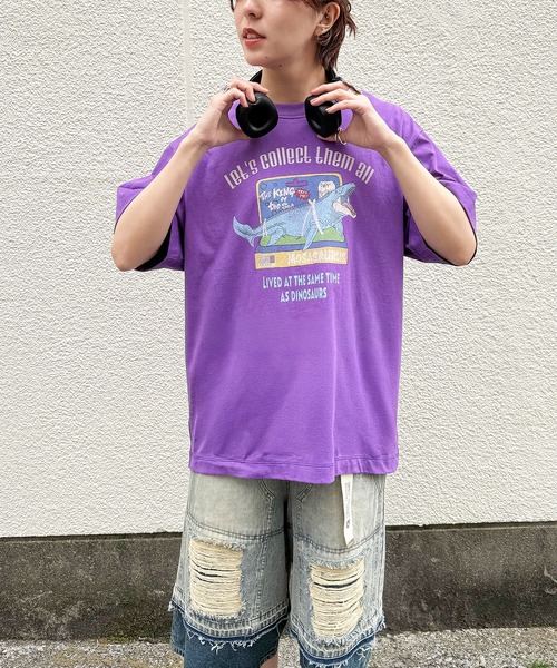 DOUBLE NAME(ダブルネーム)の「Dino.Figure Collector TEE(Tシャツ/カットソー・レディース・ブラック/パープル/オフホワイト・FREE)」の11枚目の写真