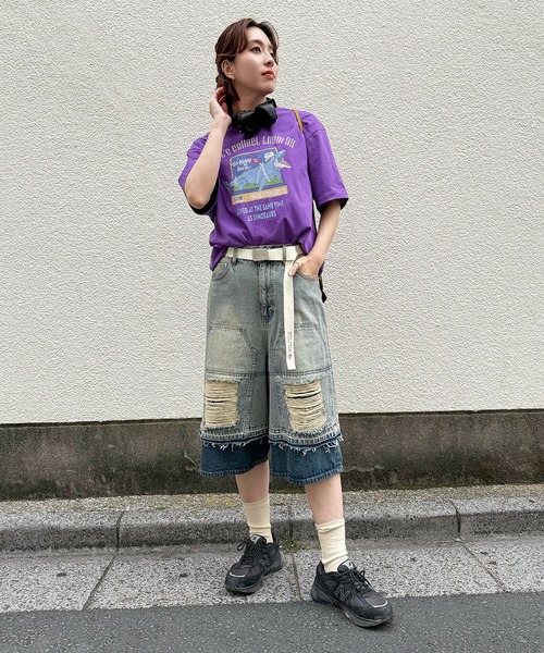 DOUBLE NAME(ダブルネーム)の「Dino.Figure Collector TEE(Tシャツ/カットソー・レディース・ブラック/パープル/オフホワイト・FREE)」の13枚目の写真