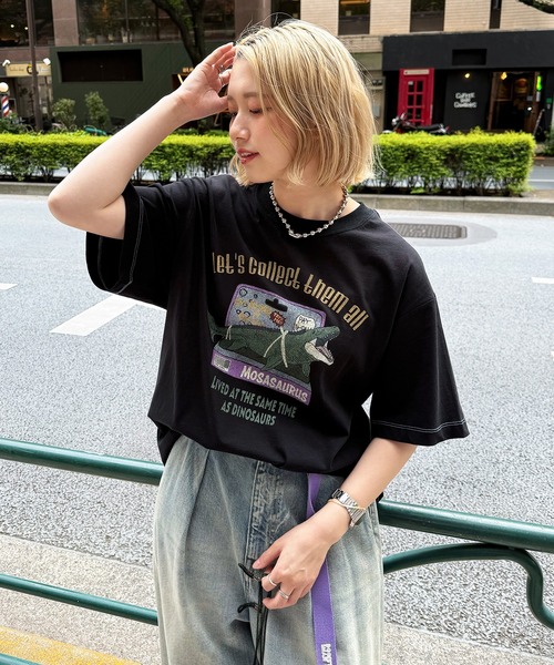 DOUBLE NAME(ダブルネーム)の「Dino.Figure Collector TEE(Tシャツ/カットソー・レディース・ブラック/パープル/オフホワイト・FREE)」の22枚目の写真