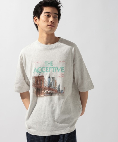 niko and...(ニコアンド)の「スーベニア刺繍Tシャツ(Tシャツ/カットソー・メンズ・グレー系その他/オフホワイト/杢グレー・LARGE/MEDIUM)」の5枚目の写真