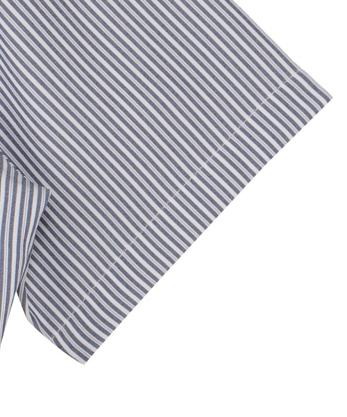 TOKYO SHIRTS(トウキョウシャツ)の「【吸水速乾】【COFREX】形態安定ノンアイロン スキッパー 半袖ビジネスワイシャツ(ビジネスシャツ・レディース・ネイビー・M/L/S/LL/XL)」の4枚目の写真
