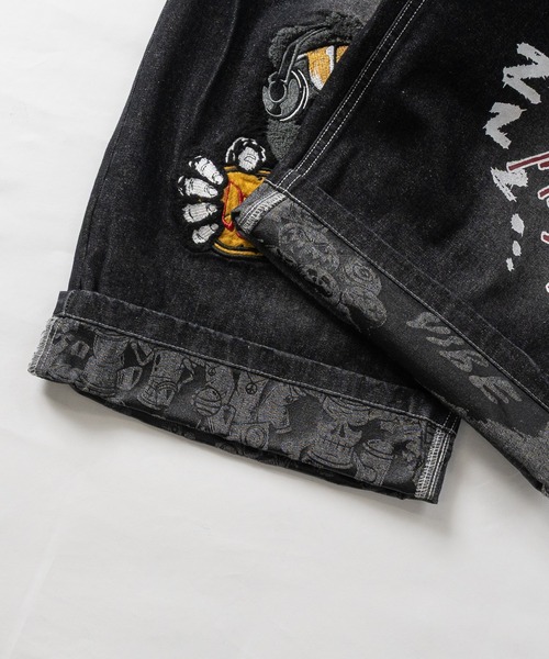 JOHN'S CLOSET(ジョンズクローゼット)の「【13】総柄ワッペンワイドハーフパンツ/ジョーツ(デニムパンツ・メンズ・ブルー系1/ブラック系1/ブルー系2/ブラック系2・LARGE/MEDIUM)」の13枚目の写真
