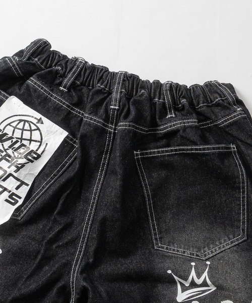 JOHN'S CLOSET(ジョンズクローゼット)の「【13】総柄ワッペンワイドハーフパンツ/ジョーツ(デニムパンツ・メンズ・ブルー系1/ブラック系1/ブルー系2/ブラック系2・LARGE/MEDIUM)」の6枚目の写真