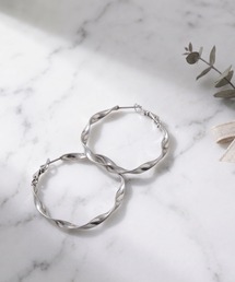 [stainless]ステンレス・大きめツイストフープピアス〈金属アレルギー対応〉