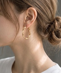 colleca la | [stainless]ステンレス・大きめツイストフープピアス〈金属アレルギー対応〉(ピアス（両耳用）)