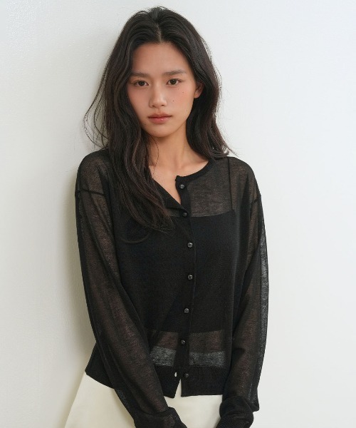 GENERAL IDEA(ジェネラルアイデア)の「【GENERAL IDEA】パッカブルシアーロングスリーブカーディガン / PACKABLE SHEER LONG SLEEVE CARDIGAN(カーディガン/ボレロ・レディース・グレー/ホワイト/ブラック/レモンイエロー・L/M/S)」の2枚目の写真