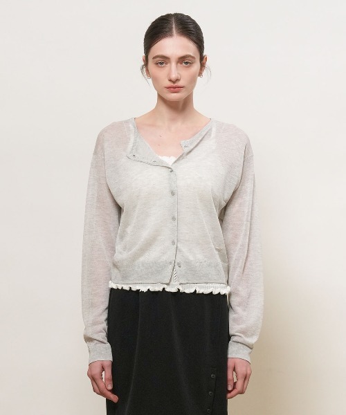 GENERAL IDEA(ジェネラルアイデア)の「【GENERAL IDEA】パッカブルシアーロングスリーブカーディガン / PACKABLE SHEER LONG SLEEVE CARDIGAN(カーディガン/ボレロ・レディース・グレー/ホワイト/ブラック/レモンイエロー・L/M/S)」の11枚目の写真