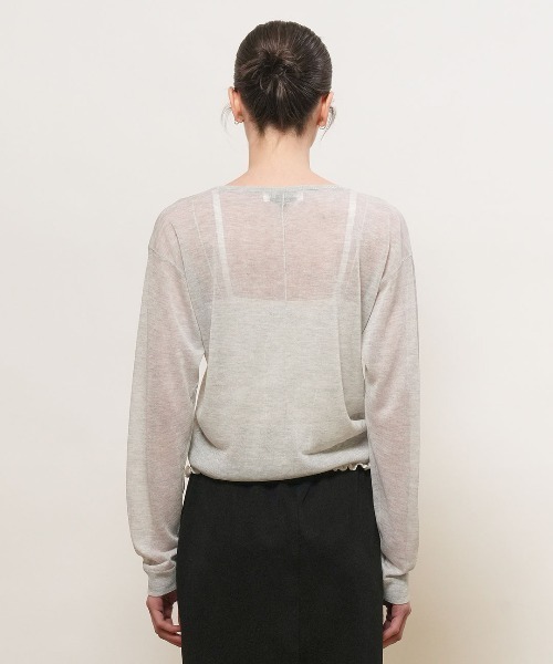 GENERAL IDEA(ジェネラルアイデア)の「【GENERAL IDEA】パッカブルシアーロングスリーブカーディガン / PACKABLE SHEER LONG SLEEVE CARDIGAN(カーディガン/ボレロ・レディース・グレー/ホワイト/ブラック/レモンイエロー・L/M/S)」の12枚目の写真