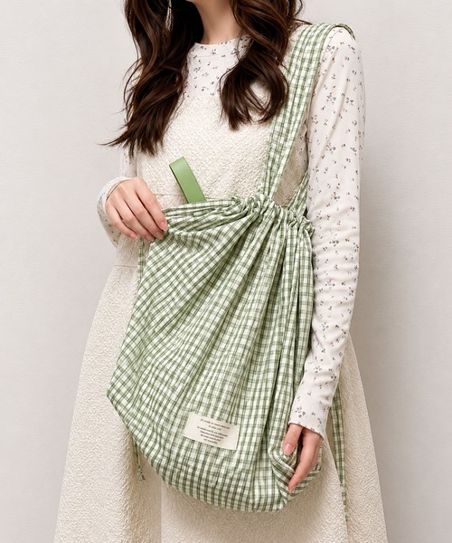 Jouet(ジョエット)の「【 JOUET / ジョエット 】 くるっと コンパクト チェック 巾着 トート(トートバッグ・レディース・オレンジ/ブラウン/ネイビー/ミント・FREE)」の1枚目の写真