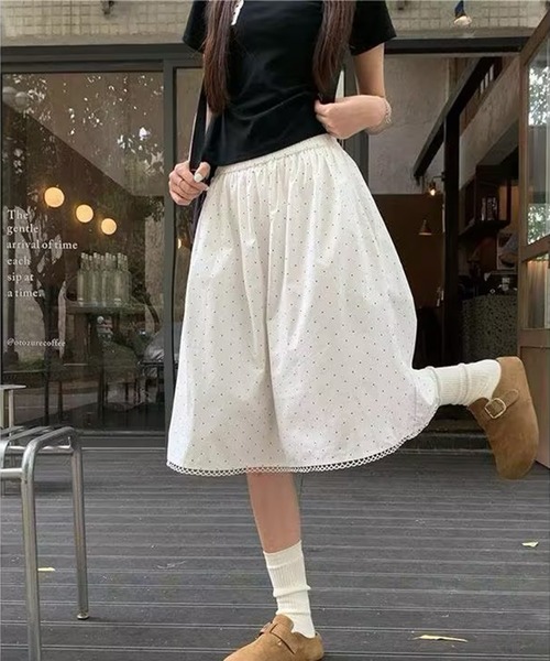 AsheKsha(アシクシャ)の「レースの白い水玉柄スカート(スカート・レディース・ホワイト・M)」の22枚目の写真