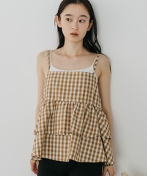 チェックティアードキャミビスチェ