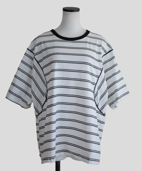 Marient（マリエント）の「ボーダーカーブオーバーTシャツ（Tシャツ/カットソー・レディース・ホワイト・FREE）」の7枚目の写真