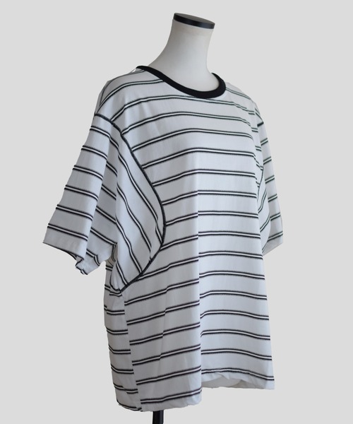 Marient（マリエント）の「ボーダーカーブオーバーTシャツ（Tシャツ/カットソー・レディース・ホワイト・FREE）」の8枚目の写真