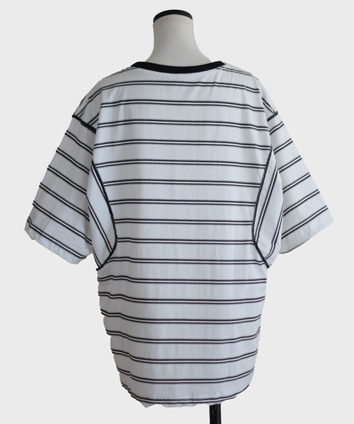 Marient（マリエント）の「ボーダーカーブオーバーTシャツ（Tシャツ/カットソー・レディース・ホワイト・FREE）」の9枚目の写真