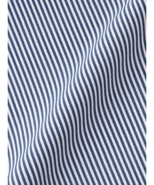 Perfect Suit FActory(パーフェクトスーツファクトリー)の「【冷感/完全ノーアイロン】長袖アイシャツ【アイスセンサー】ロンドンストライプ ネイビー(ビジネスシャツ・メンズ・ネイビー・首回り43cm-裄丈86cm/首回り41cm-裄丈84cm/首回り39cm-裄丈82cm)」の4枚目の写真