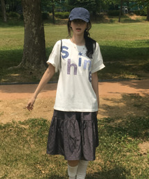 UPDRAFT（アップドラフト）の「OVERSIZED SHINE APPLIQUE T-SHIRTS [WHITE]（Tシャツ/カットソー）」