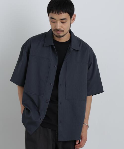 NANO universe（ナノユニバース）の「COOLFIBER(R)ドレープツイルシャツ半袖（シャツ/ブラウス・メンズ・ブラック/ベージュ/チャコール・S/M/L）」の11枚目の写真