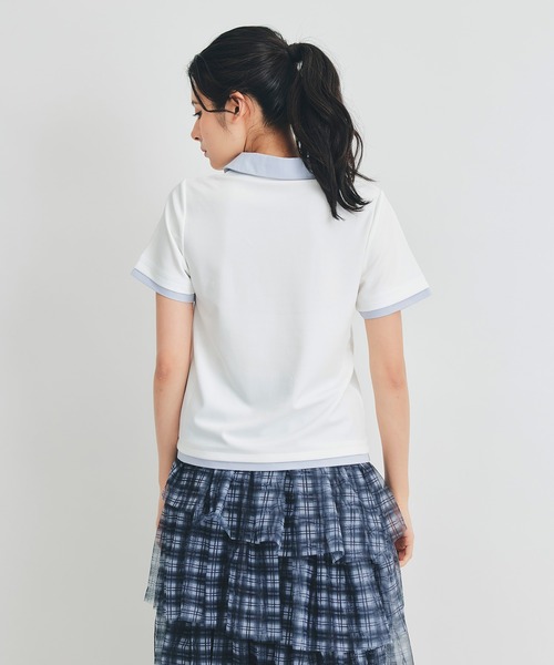 REDYAZEL（レディアゼル）の「RポロレイヤードTシャツ（Tシャツ/カットソー・レディース・ホワイト/ネイビー/ベージュ・FREE）」の16枚目の写真