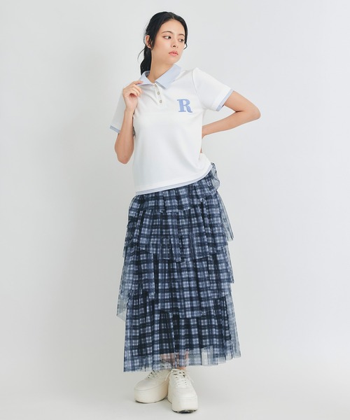 REDYAZEL（レディアゼル）の「RポロレイヤードTシャツ（Tシャツ/カットソー・レディース・ホワイト/ネイビー/ベージュ・FREE）」の9枚目の写真