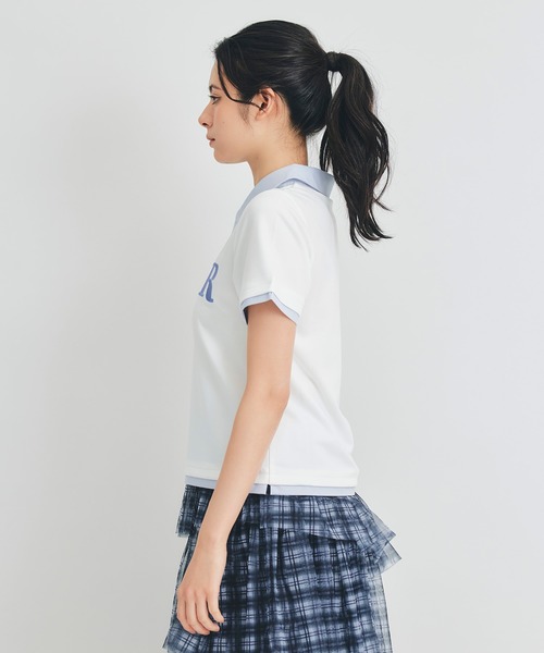 REDYAZEL（レディアゼル）の「RポロレイヤードTシャツ（Tシャツ/カットソー・レディース・ホワイト/ネイビー/ベージュ・FREE）」の15枚目の写真