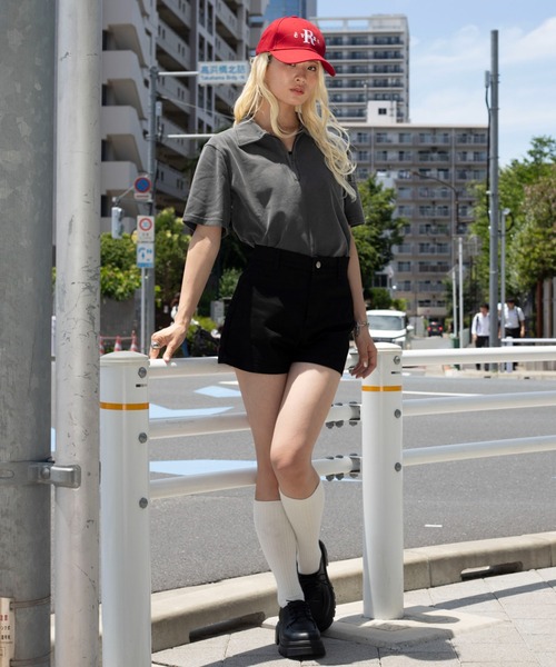 WEGO（ウィゴー）の「WEGO/【26年春夏新作】ブリーチカノコハーフZIPポロ（ポロシャツ・メンズ・ワイン・LARGE/MEDIUM）」の8枚目の写真