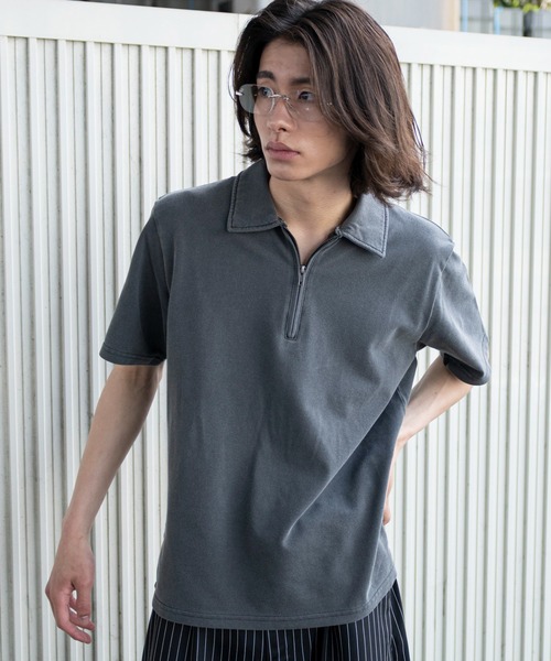 WEGO（ウィゴー）の「WEGO/【26年春夏新作】ブリーチカノコハーフZIPポロ（ポロシャツ・メンズ・ワイン・LARGE/MEDIUM）」の14枚目の写真