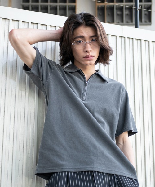 WEGO（ウィゴー）の「WEGO/【26年春夏新作】ブリーチカノコハーフZIPポロ（ポロシャツ・メンズ・ワイン・LARGE/MEDIUM）」の15枚目の写真