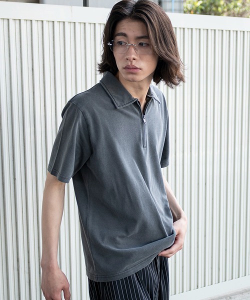 WEGO（ウィゴー）の「WEGO/【26年春夏新作】ブリーチカノコハーフZIPポロ（ポロシャツ・メンズ・ワイン・LARGE/MEDIUM）」の16枚目の写真
