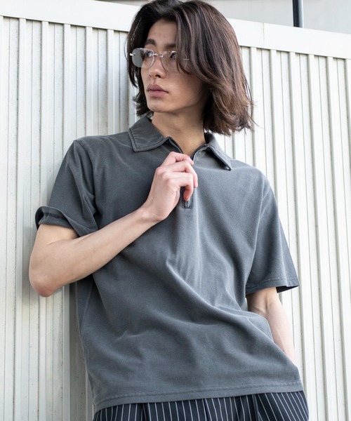WEGO（ウィゴー）の「WEGO/【26年春夏新作】ブリーチカノコハーフZIPポロ（ポロシャツ・メンズ・ワイン・LARGE/MEDIUM）」の18枚目の写真