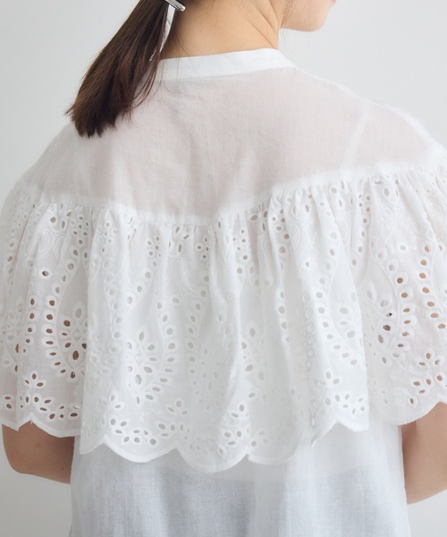 KATHARINE ROSS(キャサリンロス)の「ケープスカラカット刺繍ブラウス(シャツ/ブラウス・レディース・ブラック/ホワイト・FREE)」の16枚目の写真