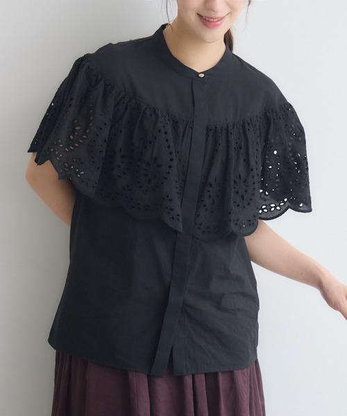KATHARINE ROSS(キャサリンロス)の「ケープスカラカット刺繍ブラウス(シャツ/ブラウス・レディース・ブラック/ホワイト・FREE)」の21枚目の写真