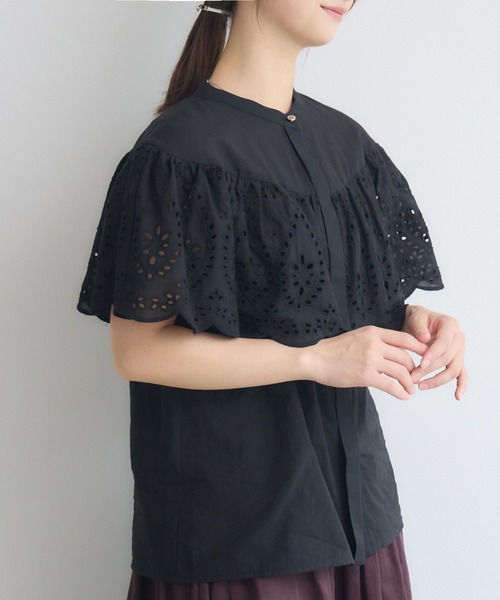 KATHARINE ROSS(キャサリンロス)の「ケープスカラカット刺繍ブラウス(シャツ/ブラウス・レディース・ブラック/ホワイト・FREE)」の20枚目の写真