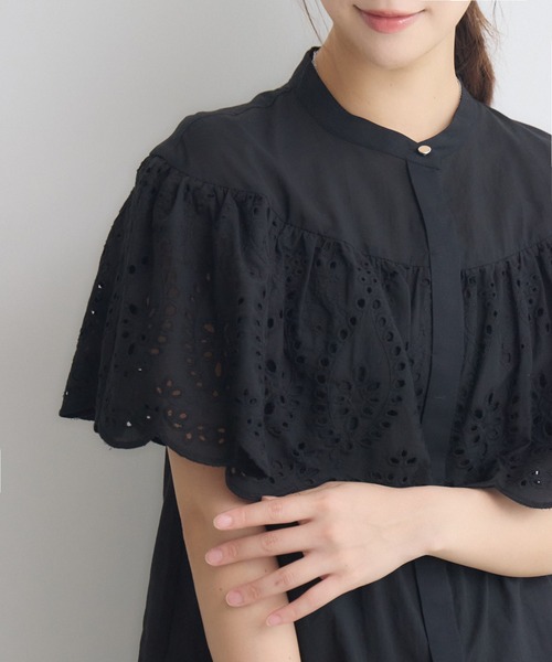 KATHARINE ROSS(キャサリンロス)の「ケープスカラカット刺繍ブラウス(シャツ/ブラウス・レディース・ブラック/ホワイト・FREE)」の19枚目の写真