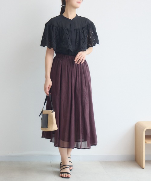 KATHARINE ROSS(キャサリンロス)の「ケープスカラカット刺繍ブラウス(シャツ/ブラウス・レディース・ブラック/ホワイト・FREE)」の18枚目の写真